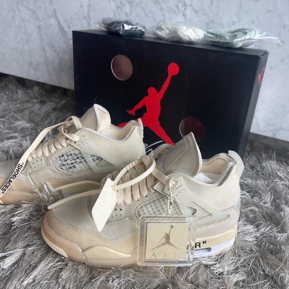 Jordan 4 Retro Off-White Sail 5.5 (W) Off-White Virgil Abloh collab NIB - Picture 5 of 12